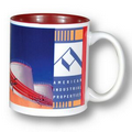 White with Burgundy Interior C Handle Mug - 11oz.